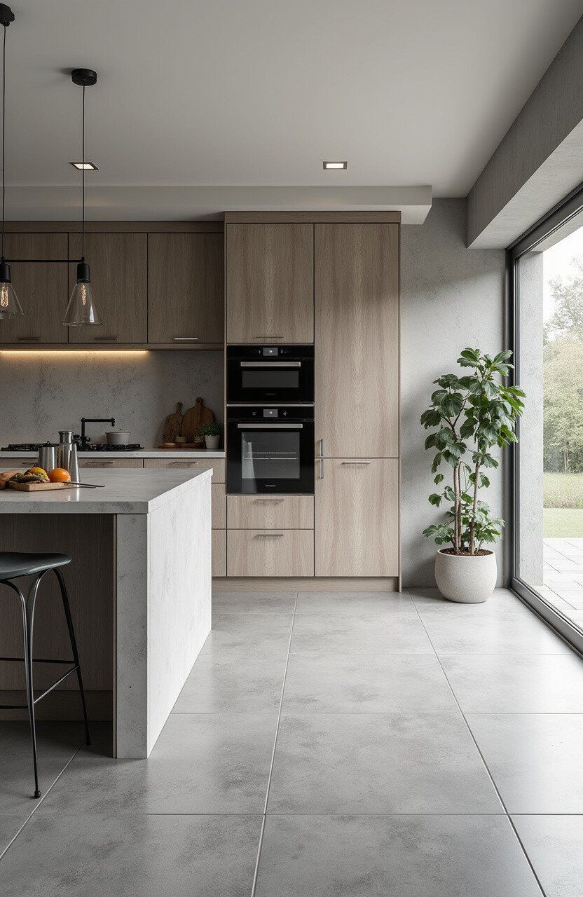 40x40 Matt Grey Kitchen Floor Tile